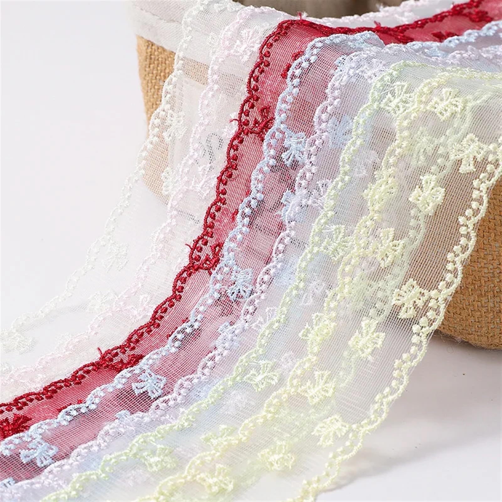 Cintas de Encaje Lote de 30 Yardas de Cinta de Encaje de 38 mm, Hermosa Cinta de Encaje de Organza Bordada for decoración de Vestidos, cuellos, tocados, Adornos de Costura(Blue)