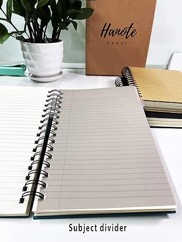 Miniatura 2 de HANOTE Paquete de 3 cuadernos en espiral de tapa dura, diarios en espiral A5, cuaderno con rayas universitarias, 5.5 x 8.5 pulgadas, 120 hojas240
