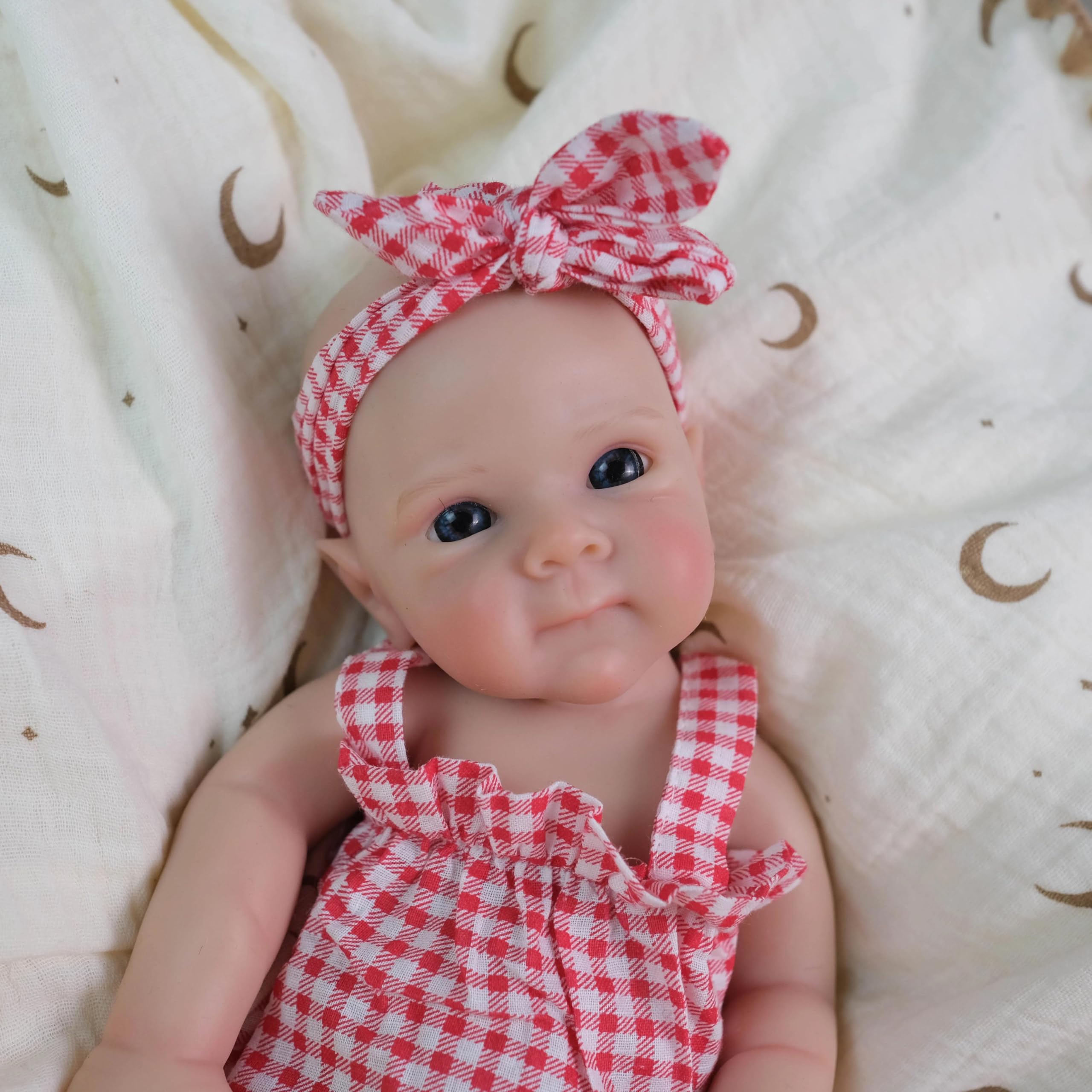 RXDOLL Realistyczne miękkie całe ciało solidne silikonowe lalki Reborn Baby Realistyczne małe lalki niemowlęce w rozmiarze Premie Girl Open Mouth Mini platynowe silikonowe lalki Reborn