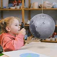 Vista 6 de Jet Creations Space Theme Inflatable Moon Ball, 12” After Inflated Earth’s Natural Satellite, Educational Toy, Beachball, Pool Fun, Party