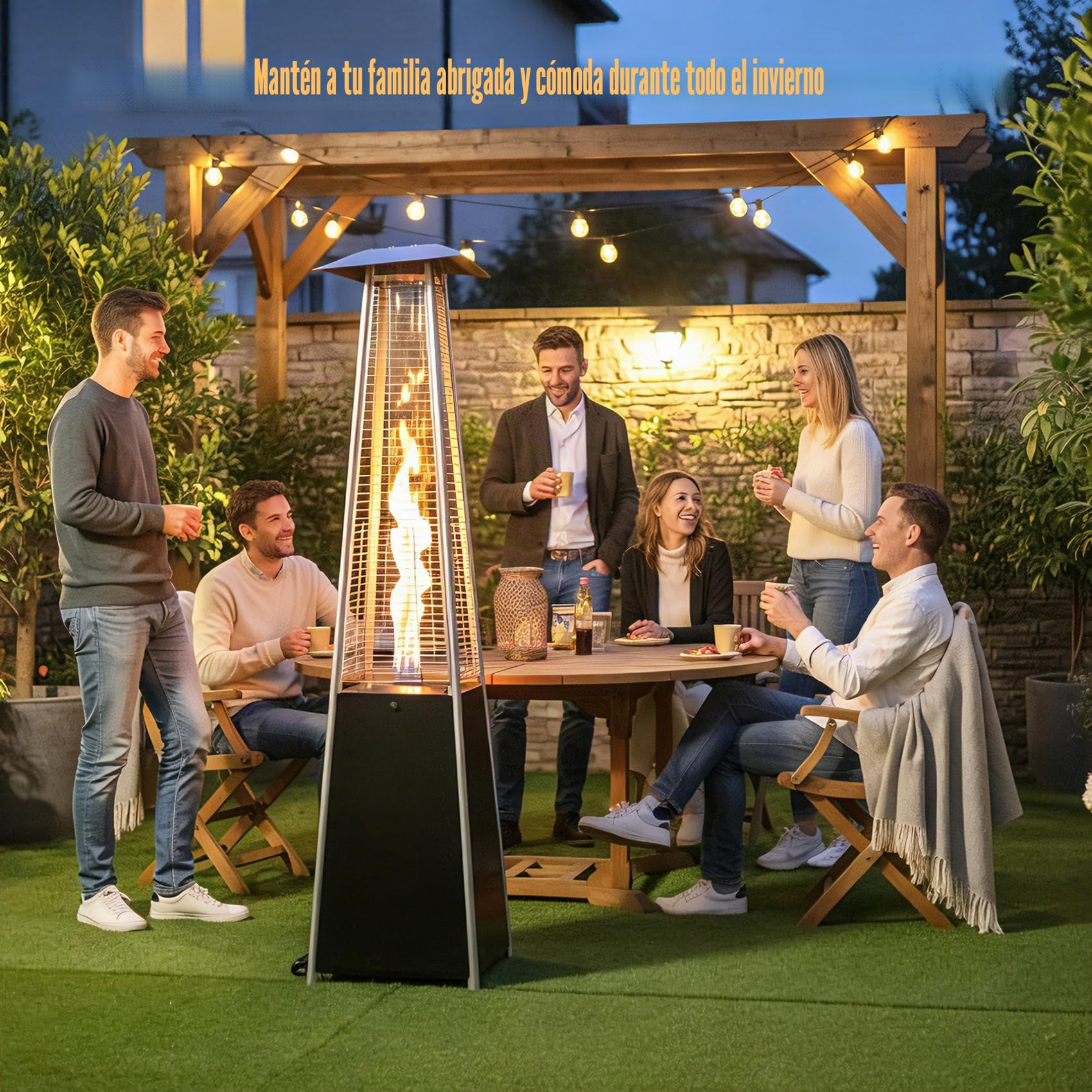 Onlyfire Tubo de Vidrio de Repuesto, Tubo de Fuego Ø10x125 cm, Pieza de Repuesto de Vidrio para Calefactores de 4 Lados en Pirámide y Antorcha de Pellets, Tubo Redondo de Cristal Resistente