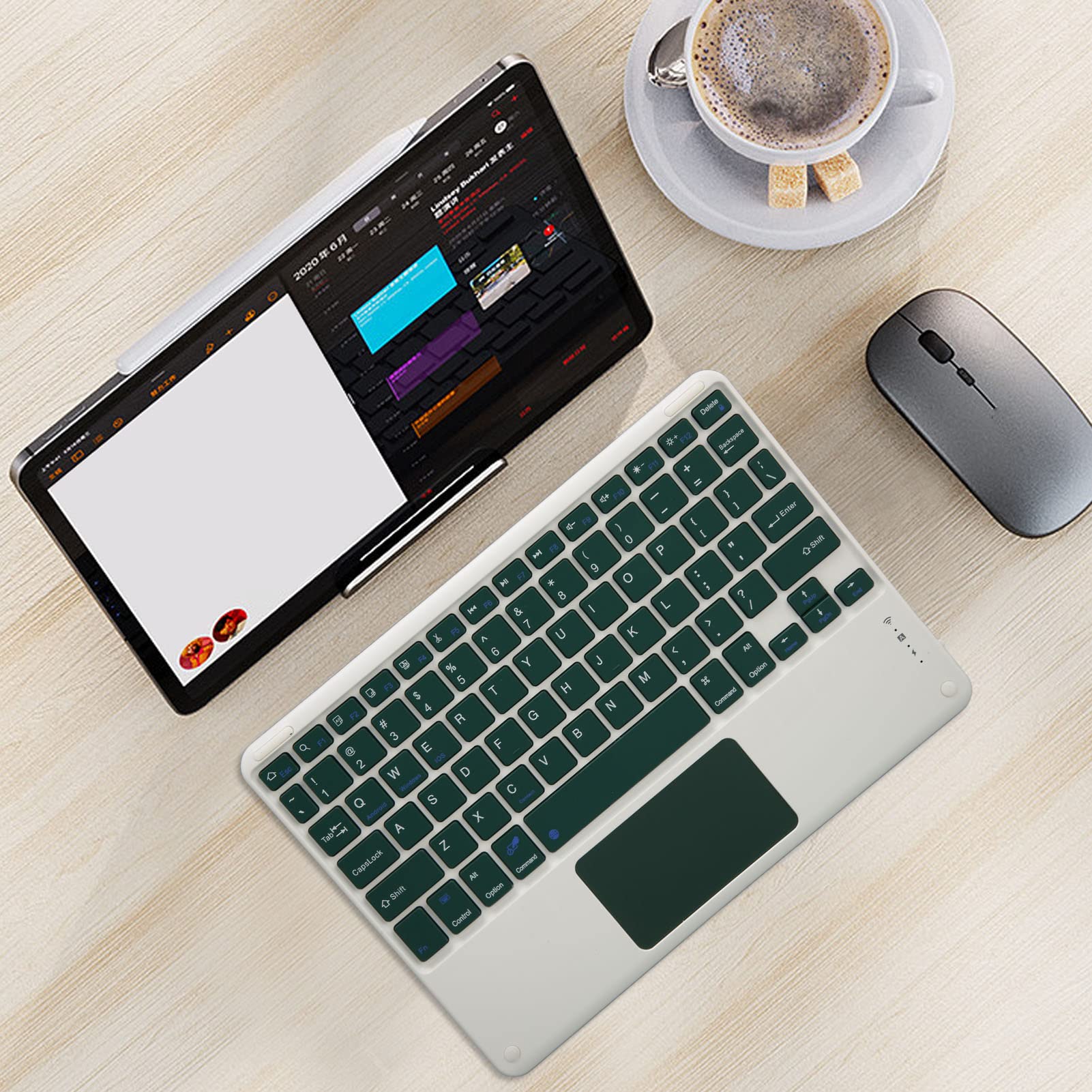 Mini Bluetooth-toetsenbord, 78 Toetsen Ultradun en Compact Draadloos Toetsenbord, Draagbaar Extern Toetsenbord voor Laptop-tabletcomputer(Koreaans