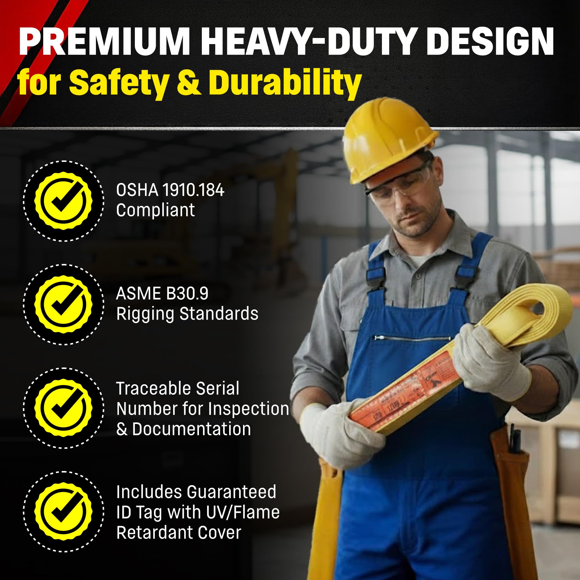 Heavy Duty Nylon Lifting Sling - 16ft, 23,000 lb Capacity -4 Heavy Duty Nylon Lifting Sling - 16ft, 23,000 lb Capacity -4
