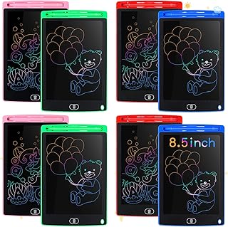 8 Pieces LCD Writing Tablet Doodle Board for Kids 8.5 Inch Colorful Lines Doodle Boards Educational Toys for Boys Girls LCD Erasable Drawing Pad Writing Pad (Blue, Red, Green, Pink)