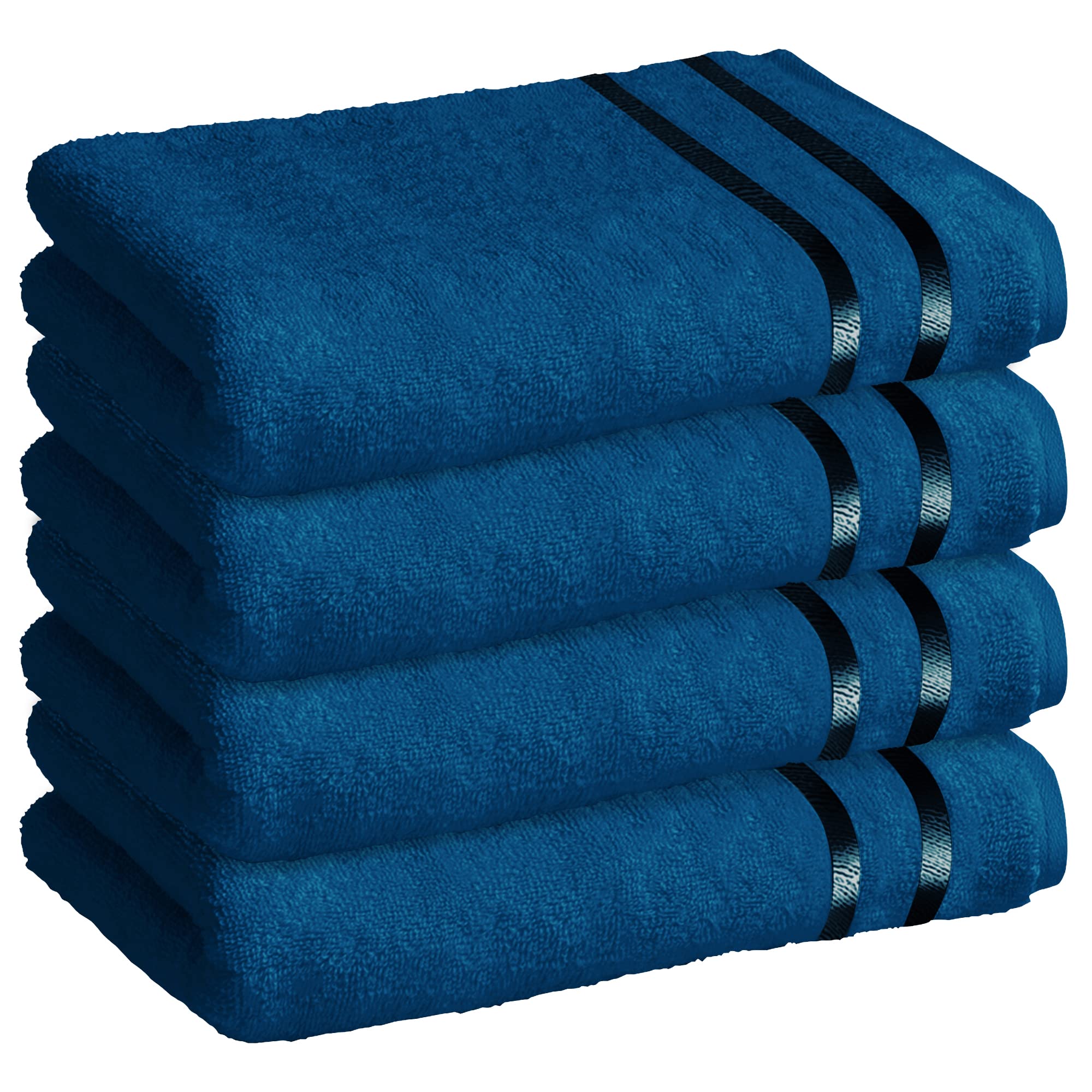Blue Cotton Bath Towels - Soft & Absorbent -14