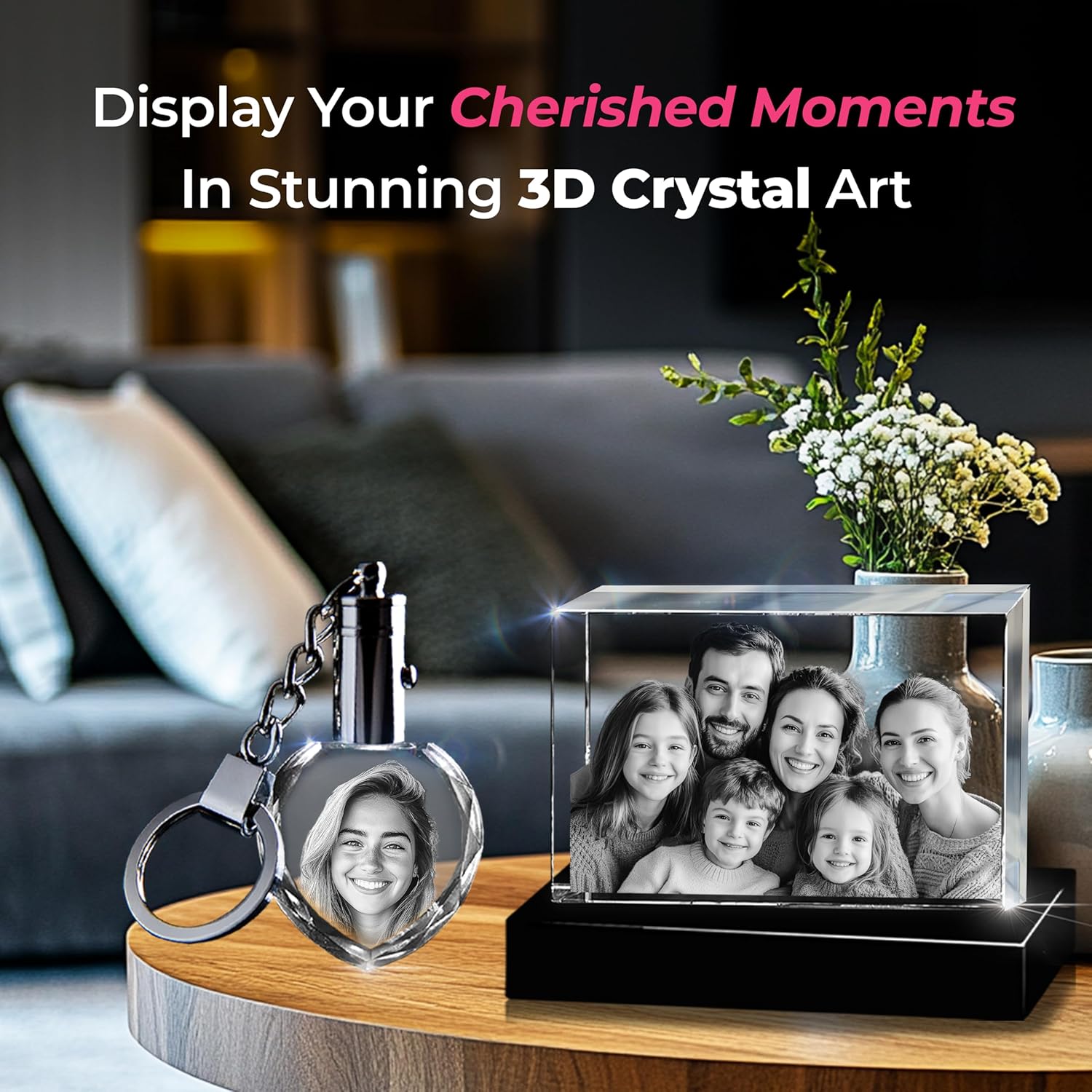3D innovation 3D Crystal Photo, Personalized Memorial Gifts for Mom, Dad, Wife, Men, Pets, Custom Glass Picture in Crystals, Rectangle Laser Etched Crystal, Sympathy Gifts for Loss of Loved One - Image 8