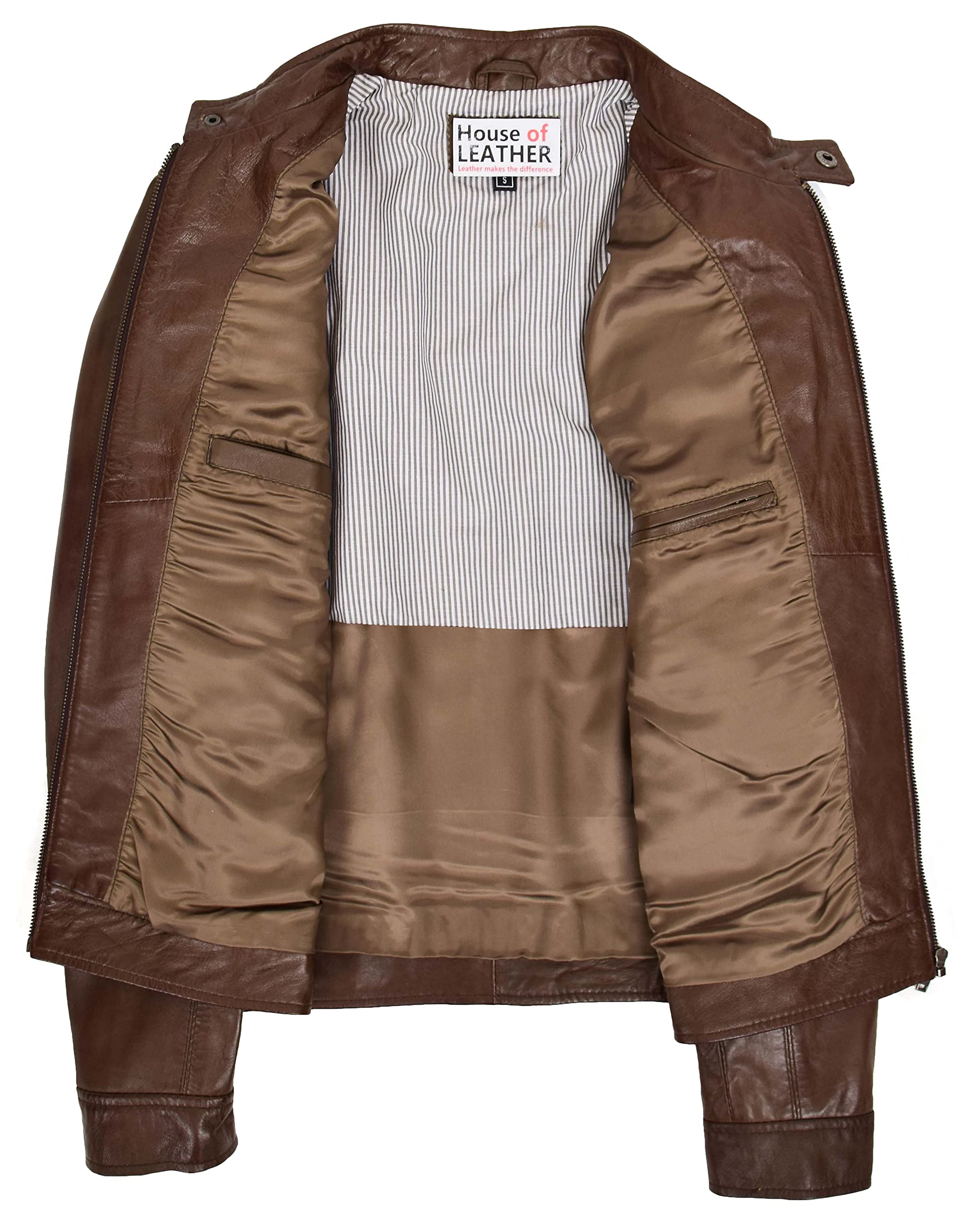 Chaqueta motera de cuero suave para hombre estilo Cafe Racer Milton