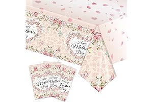 4Pcs Mother's Day Plastic Tablecloths for Any Party or Event