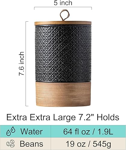 Miniatura 3 de Tarro grande con tapa, recipiente de café de cerámica con tapas herméticas, recipientes de almacenamiento de alimentos, recipientes de cocina para