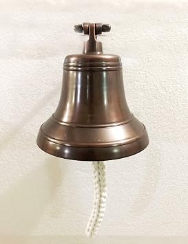 Solid Brass 7 Copper Antique Ship Bell Ring Home Kitchen Outdoor Indoor Door Bell Wall Hanging Home Decorative