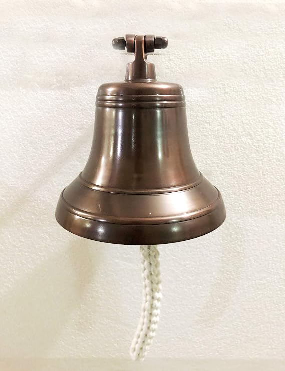 Solid Brass 7 Copper Antique Ship Bell Ring Home Kitchen Outdoor Indoor Door Bell Wall Hanging Home Decorative
