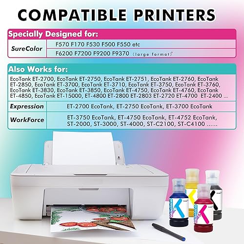 Miniatura 2 de Koala Premium - Tinta de sublimación para impresoras de inyección de tinta de la serie ET ET-2400 ET-2800 ET-2803 ET-2850 ET-2720 ET-2760 ET-4800