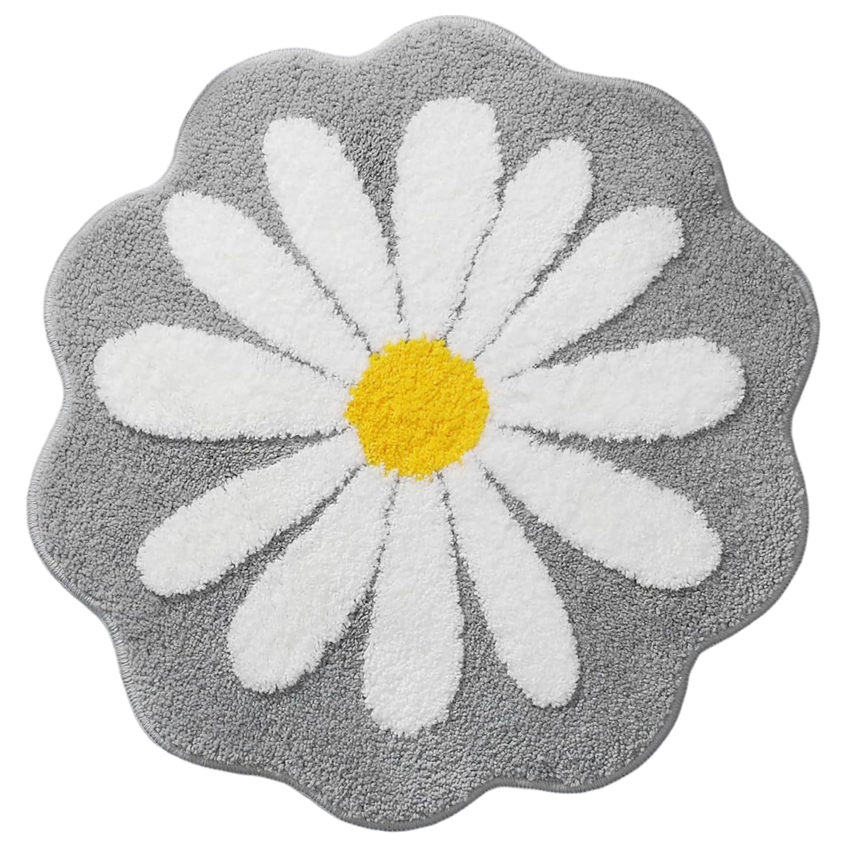 Tapis absorbant et antidérapant pour salle de bain design fleur 26"