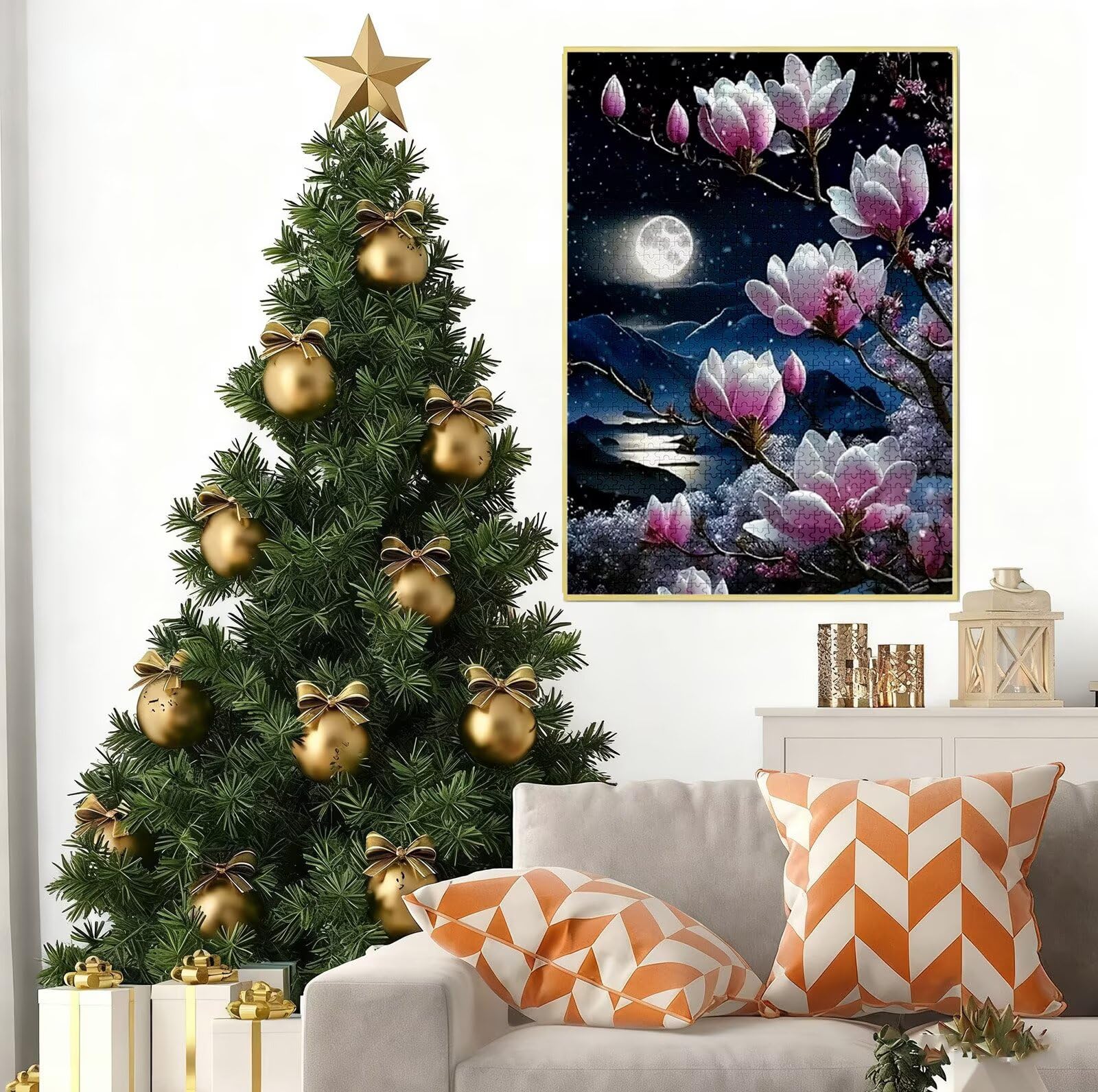 Puzzle 1500 Pezzi per Adulti e Ragazzi, 3 4 5 Anni Puzzle Luna 6 7 8 Anni Giochi Educativi Sostenibili Con Motivi Per Adulti Da Gioco in Legno Di Alta Qualità Jigsaw Magnolia per Gioco Familiare B-409