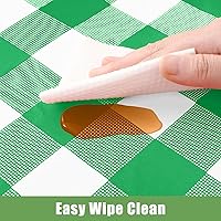 Vista 235 de Smiry Paquete de 10 Manteles Desechables de Cuadros Vichy Azules - 54" x 108" Mantel de Plástico de Servicio Pesado, Cubiertas de Mesa Impermeables