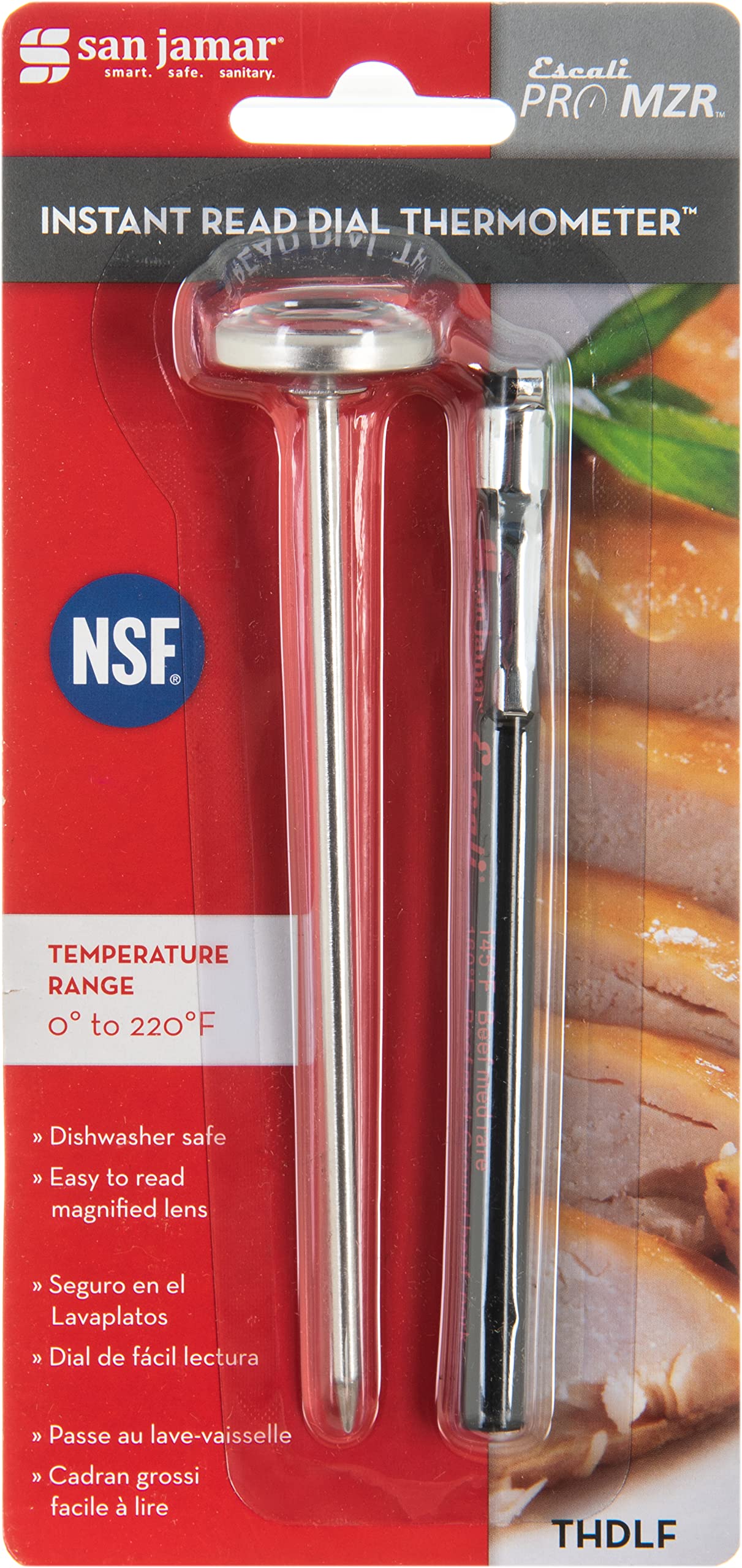 Thermomètre à lecture instantanée San Jamar Escali argenté pour cuisine