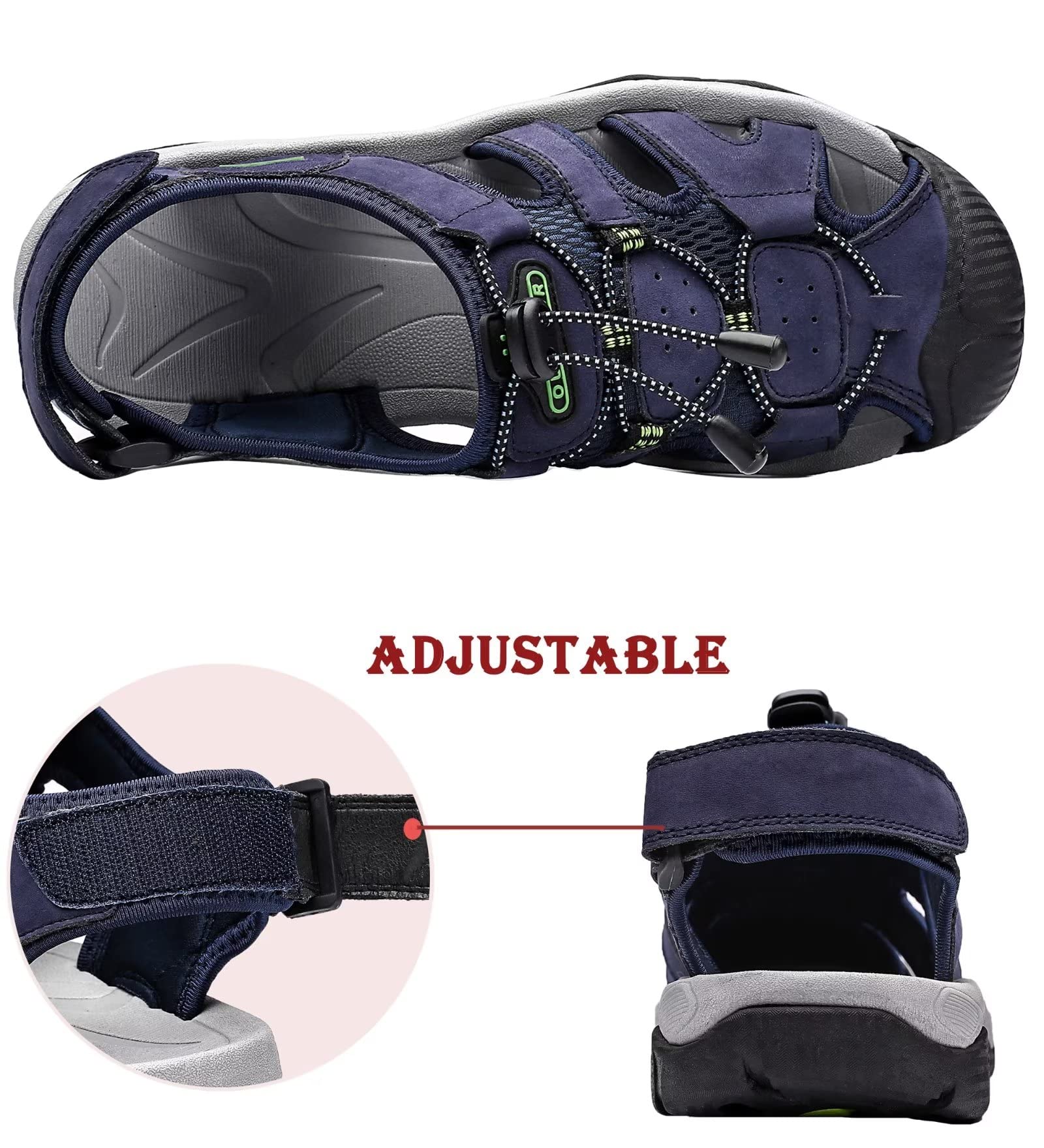 ZYLDK sandali da donna Sandali Estivi Uomo Esterni Sportivi Scarpe da Spiaggia per all'aperto Trekking Traspirante da Pescatore in Pelle Casual Antiscivolo