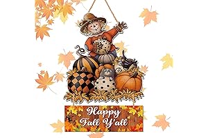 Fall Home Decor Scarecrow Door Sign Decor Fall Hanging Sign