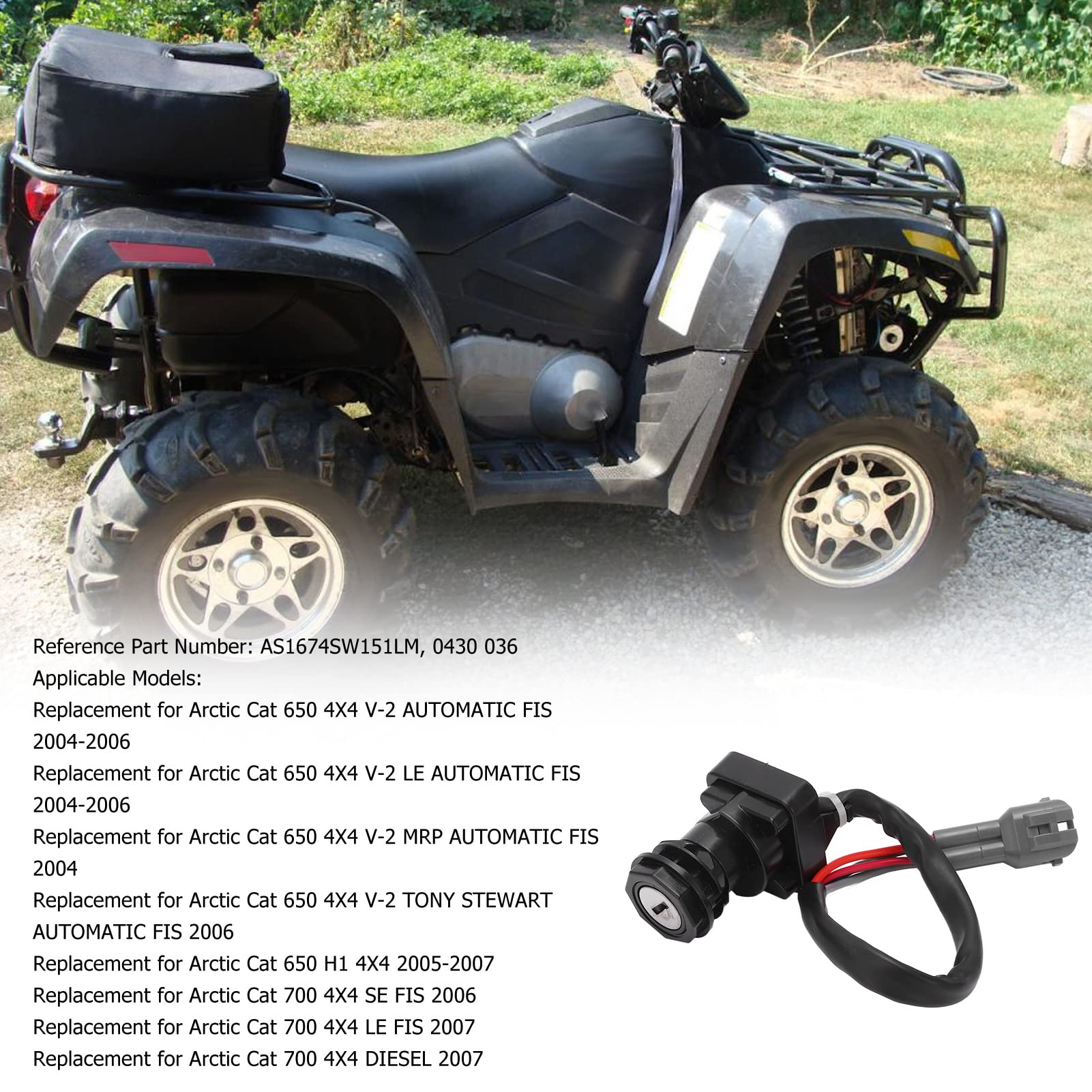 Stacyjka Zapłonu ABS AS1674SW151LM Zamiennik dla 650 4X4 V-2 2004-2006
