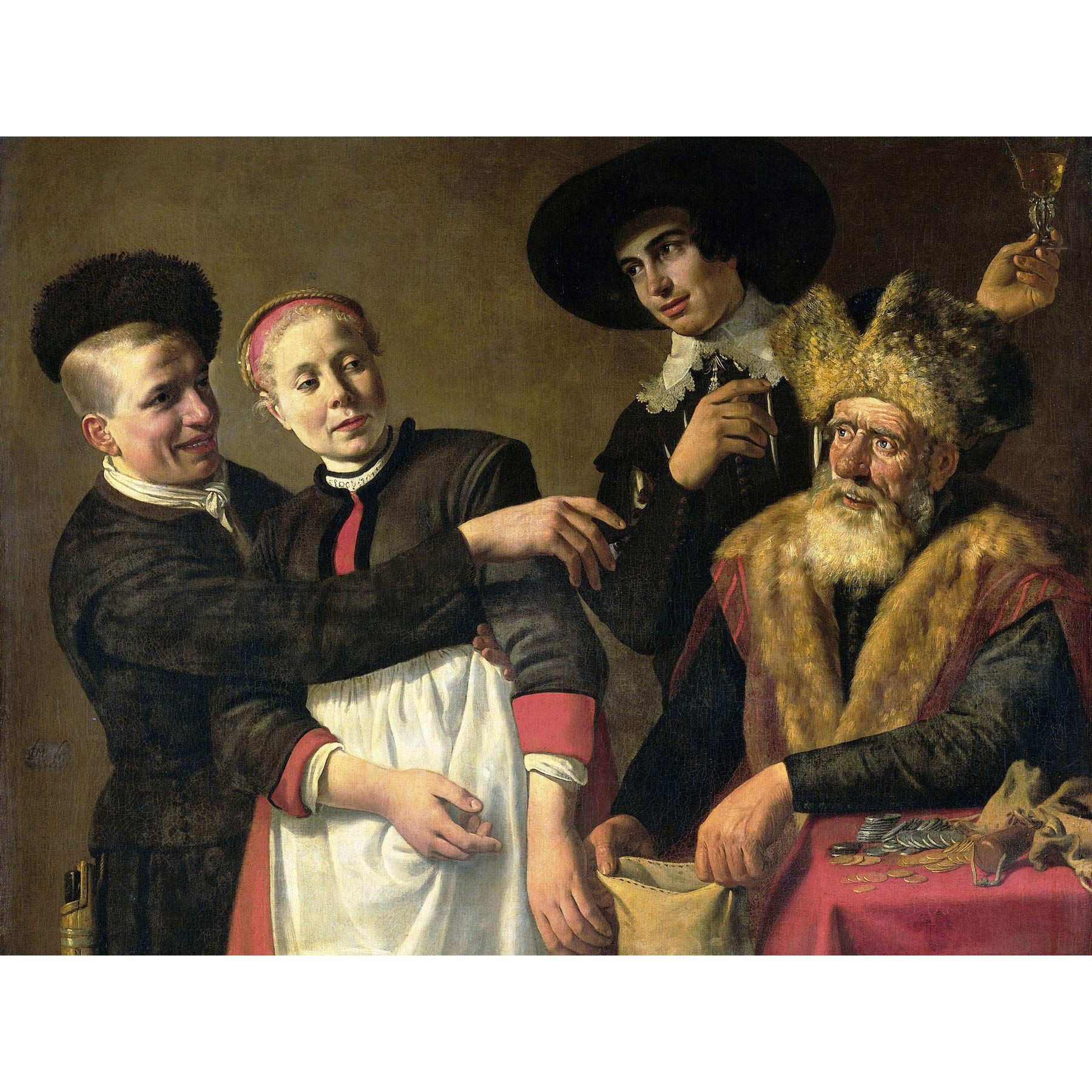 Artery8Claes Moeyaert Mooy-Aal And Her Suitors Painting Large Wall Art Poster Print Thick Paper 18X24 Inch