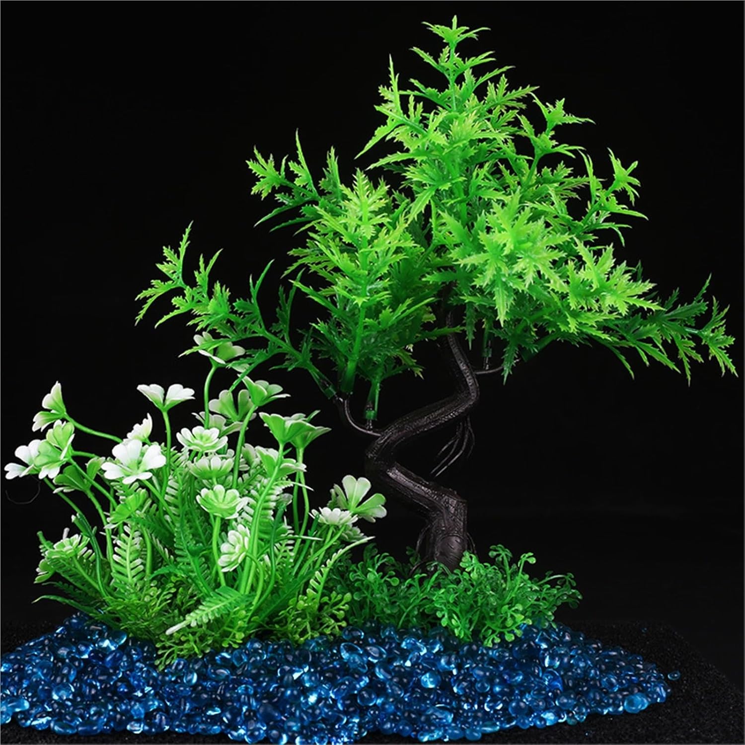 Funny Sea Grass Flowers Aquarium Fish Tank Decorations Fish Hideout Cave Ornaments Aquarium Decor(7.7Hx11.8W)