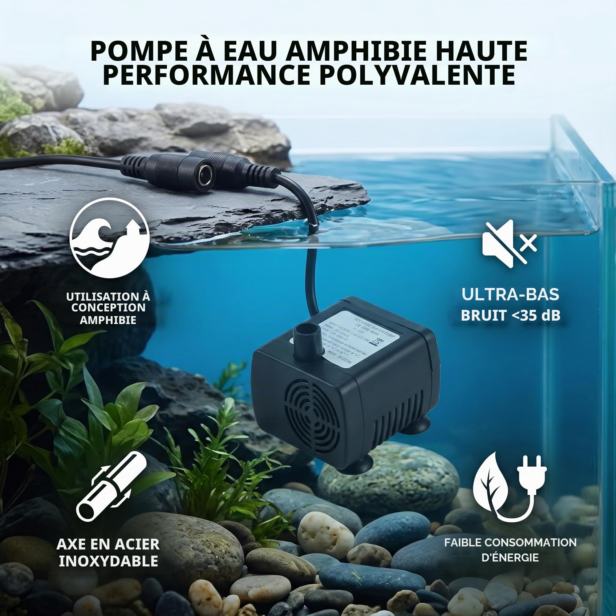 Pompe À Eau Solaire Dc 12 V, Pompe À Eau Submersible, Mini Pompe De Fontaine De Remplacement Avec Fil De Tube Pour Fontaine Pour Animaux De Compagnie, Aquarium, Aquarium,