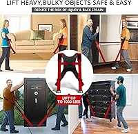 Vista 4 de X-Protector Correas de mudanza - 2 pares - Correas de elevación para 2 mudadores - Mueve muebles fácilmente y de manera segura - Perfecto