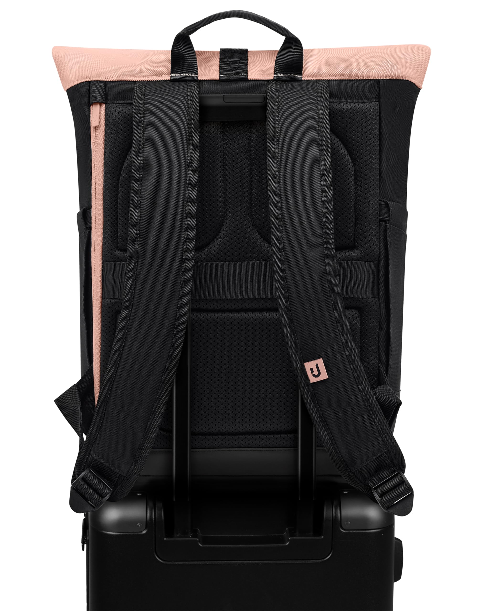 Johnny Urban Sac a dos femme et homme noir rose - Luca Small - Sac à dos loisir avec compartiment pour ordinateur - Idéal pour travail, velo, college, voyage - 11 l - Hydrofuge