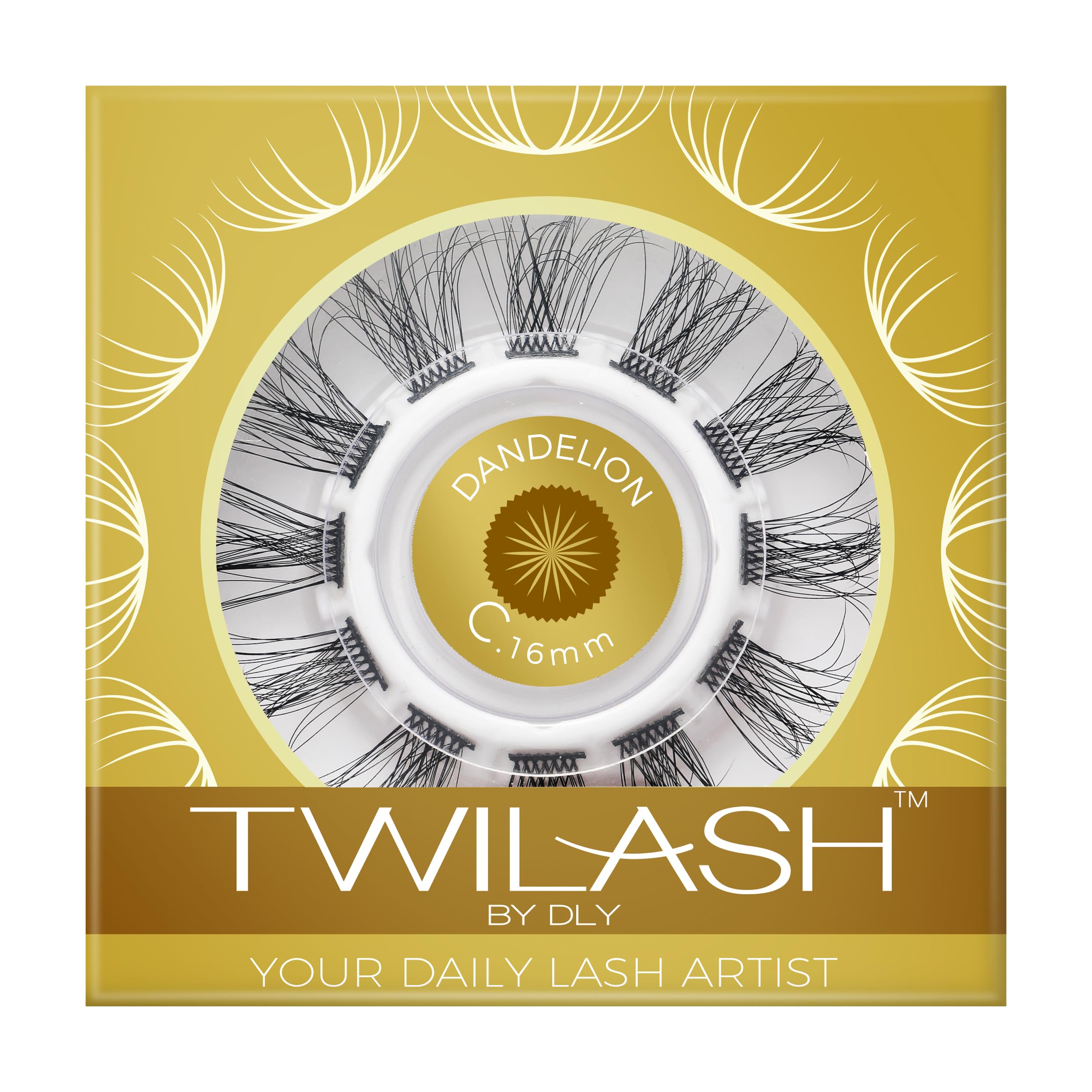 Lash Clusters C Curl, DIY Lash Extension, False Eyelashes Natural Look, Fluffy Lashes, Individual Lashes Set, 12 Lash Clusters Mixed Length, Lightweight, Comfortable, Reusable (16mm-DANDELION)