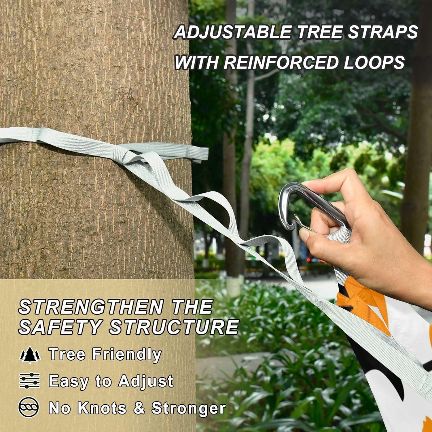 Halloween Elements Camping Hammock Portable Hanging Hammock with Tree Straps Up to 330lbs for Travel Outdoor Garden Patio