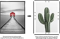 Vista 4 de ELSKER&HOME Marco de 20 x 28 pulgadas, Juego de 3 Marcos para Cuadros Negros, Marco para Póster 20x28 para Montaje Horizontal o Vertical