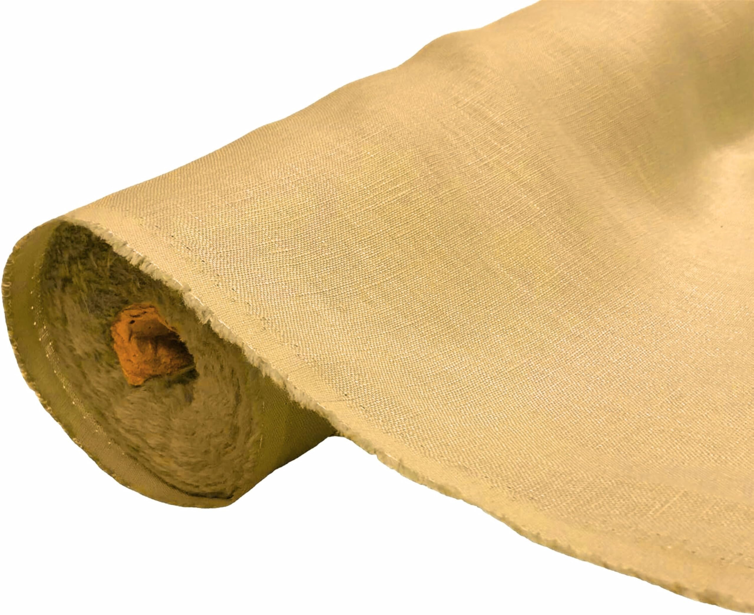A-Express Natural Pure 100% Linen Fabric Soft Material Vintage Dressmaking Fashion Flax Bag 140cm Wide - Sample 10cm x 10cm Mustard