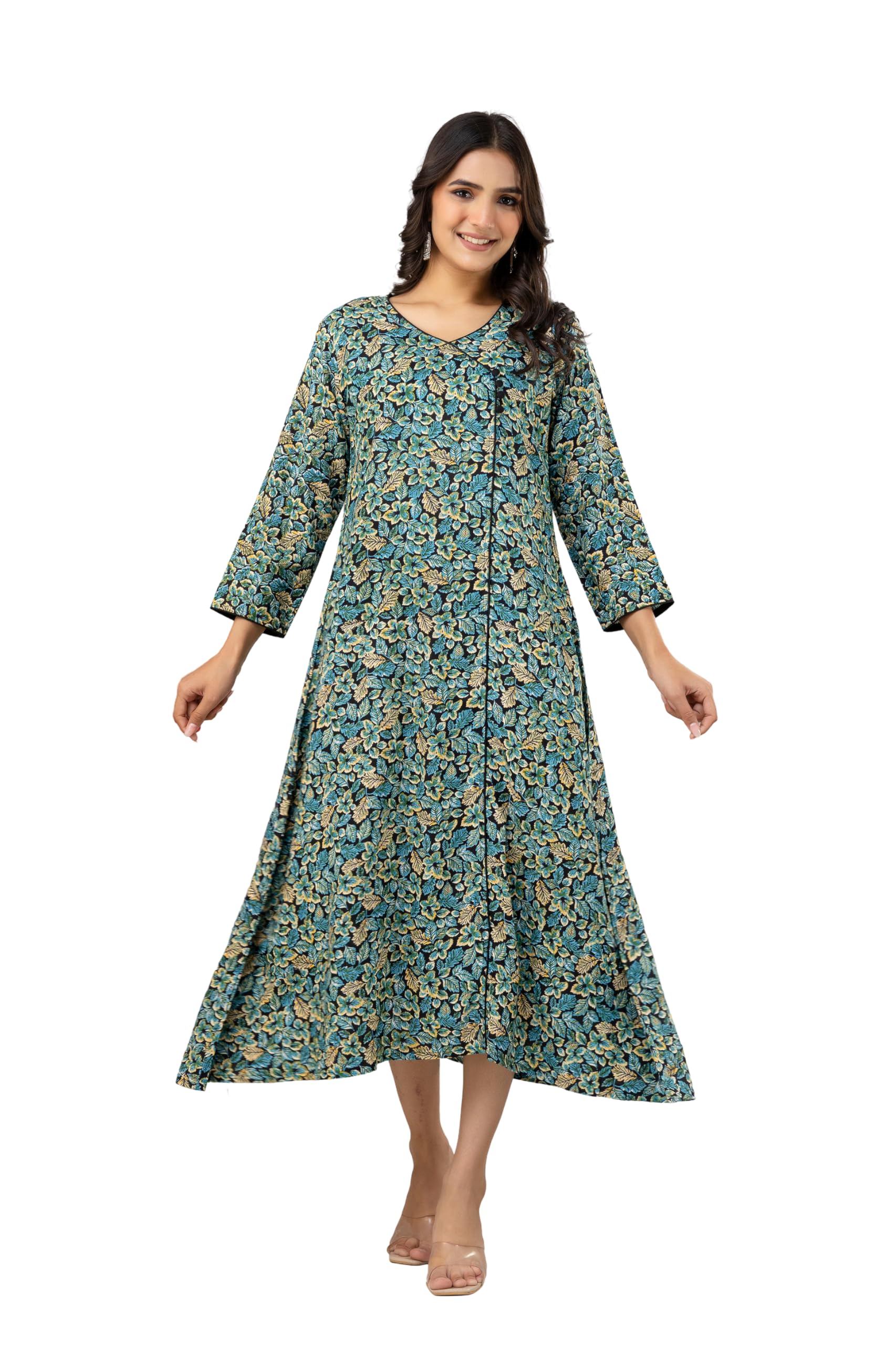 Traditional Look Rajasthani Anarkali Rayon Kurta for Women Gown Dress-image-40