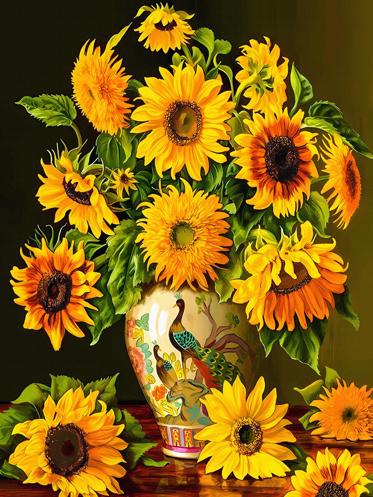 MISSIKAIN Diamond Art Painting Kits for Adults & Beginners, 5D Sunflower Flower Diamond Paintings for Home Wall Decor, Paint Sunflowers Flowers with