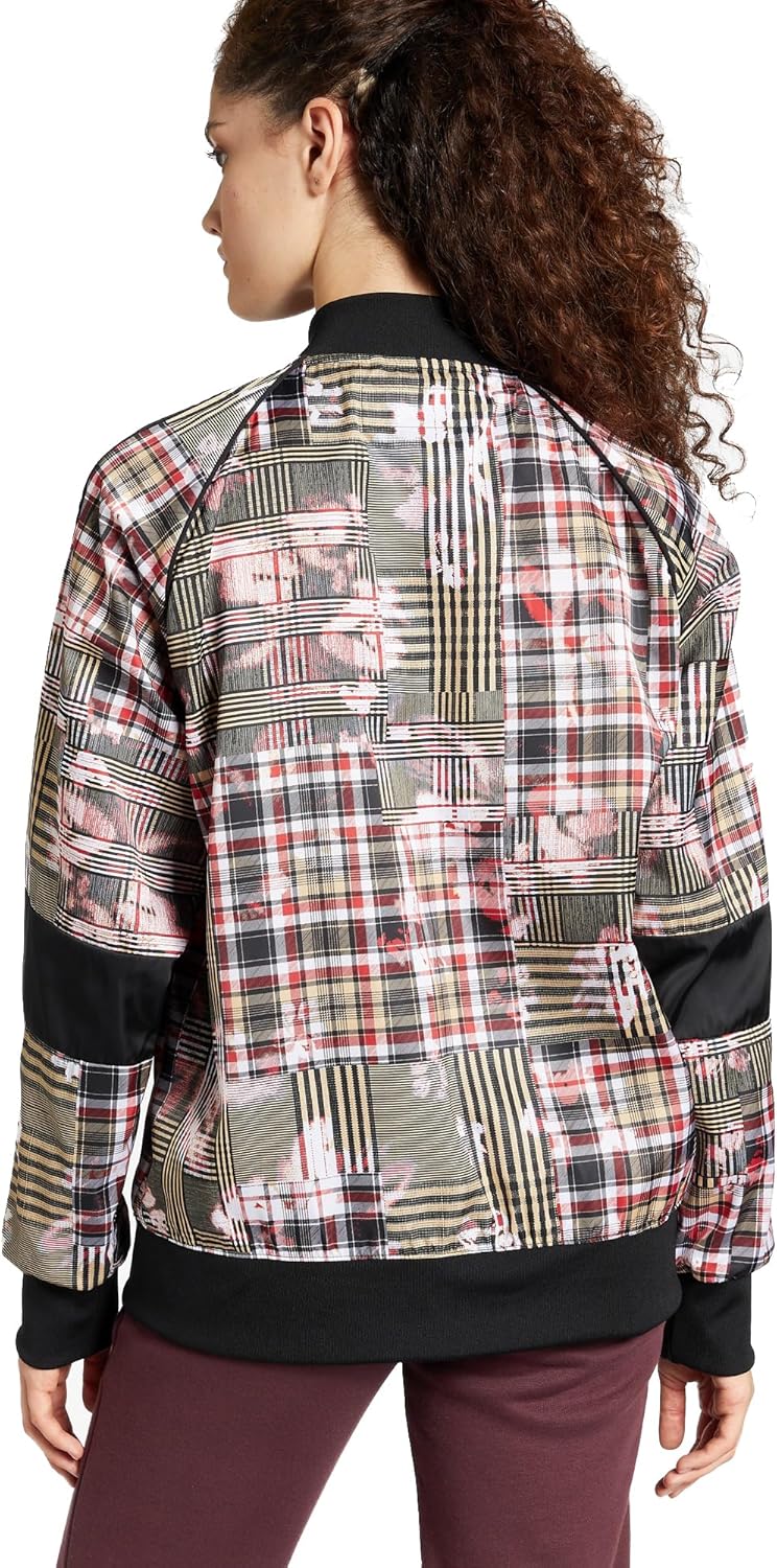 adidas Originals Women's Her Studio London Track Bomber Jacket, Multicolor Tartan, Medium - Image 4