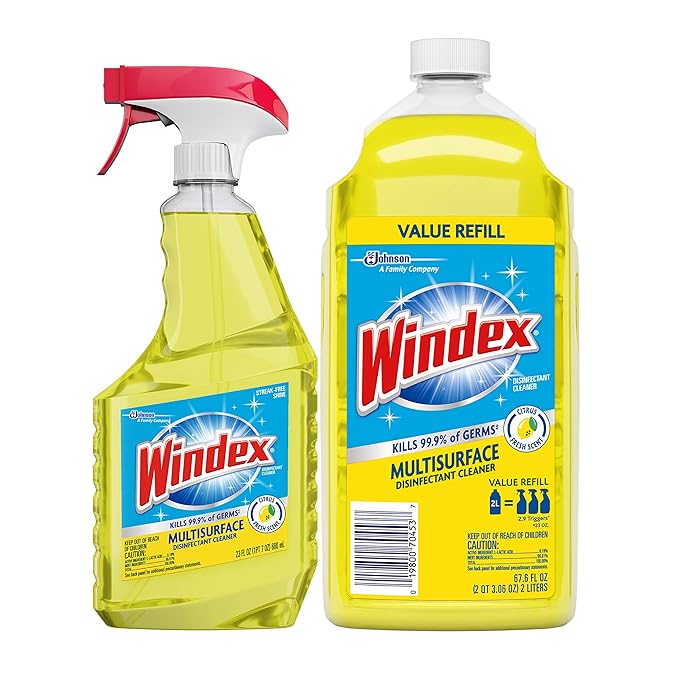 Windex MultiSurface Disinfectant, Citrus, 23 Ounce Spray + Windex
