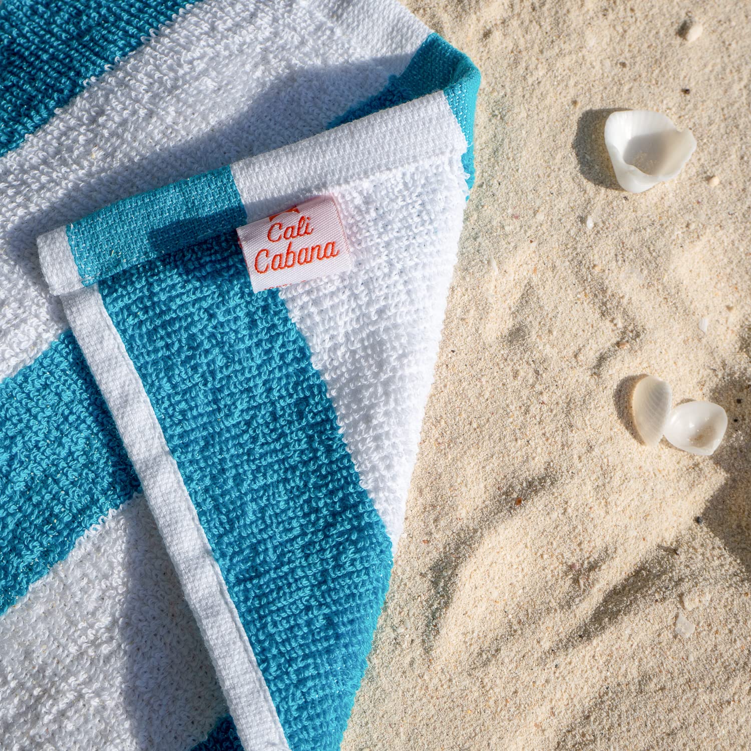 Arkwright Cali Cabana Lot de 4 Serviettes de Plage à Rayures, 100% Coton Doux, légères et à séchage Rapide, Serviettes en éponge pour Piscine, baignade et Spa, 76 x 152,5 cm, Bleu