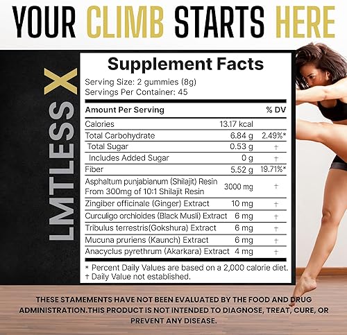 Miniatura 5 de Shilajit - Gomitas para hombres y mujeres, gomitas puras de Shilajit del Himalaya, Gokshura con más de 85 minerales, sabor auténtico, 100% natural,