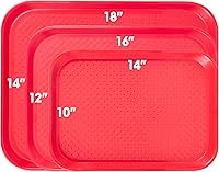 Vista 7 de Bandeja de cafetería de comida rápida Bandeja rectangular de plástico texturizado para TV de 10 x 14 pulgadas Almuerzo escolar, comedor