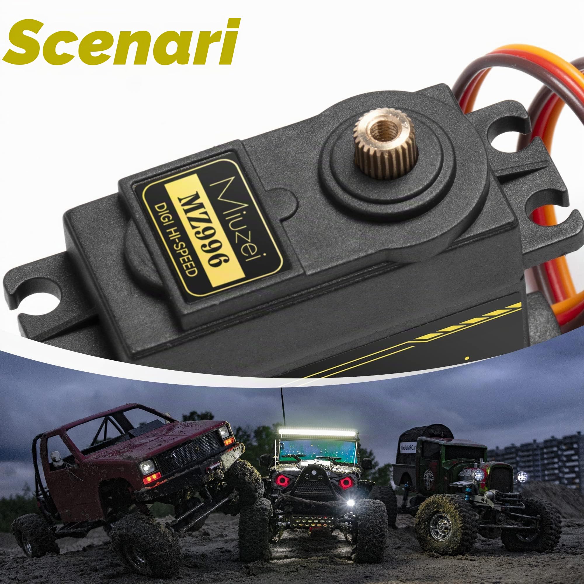 Miuzei Servo Motore Digitale 15 kg Servomotore Pieno Rame Metallo Cambio per Arduino Micro Servo Motori 180° per Auto Servocomando RC 1/10 1/8 Aereo Barca Robot Elicottero