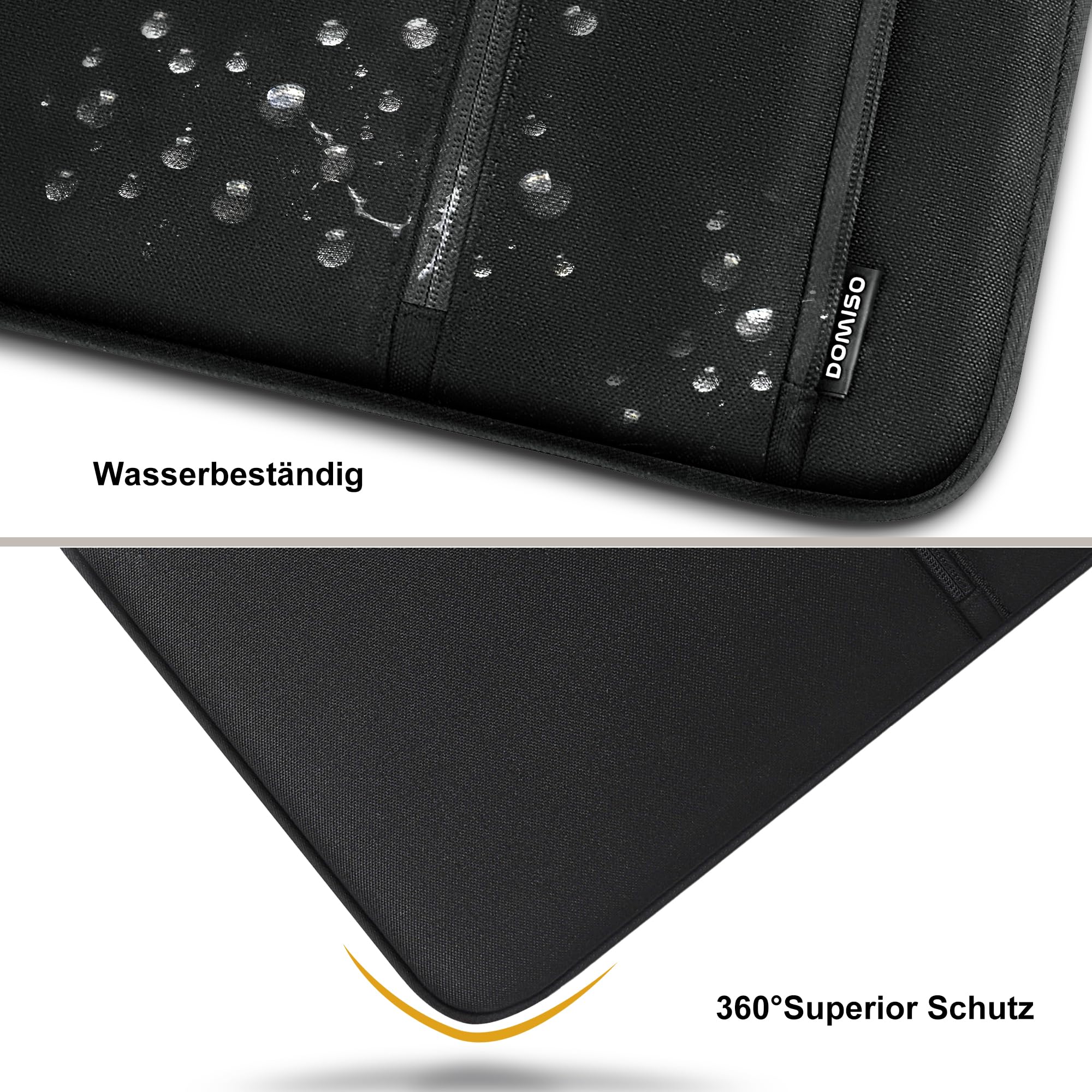 DOMISO Sacoche Porte-Ordinateur 14 à 16 Pouces - Imperméable et Résistante, Compatible avec de Nombreux Modèles d'Ordinateurs