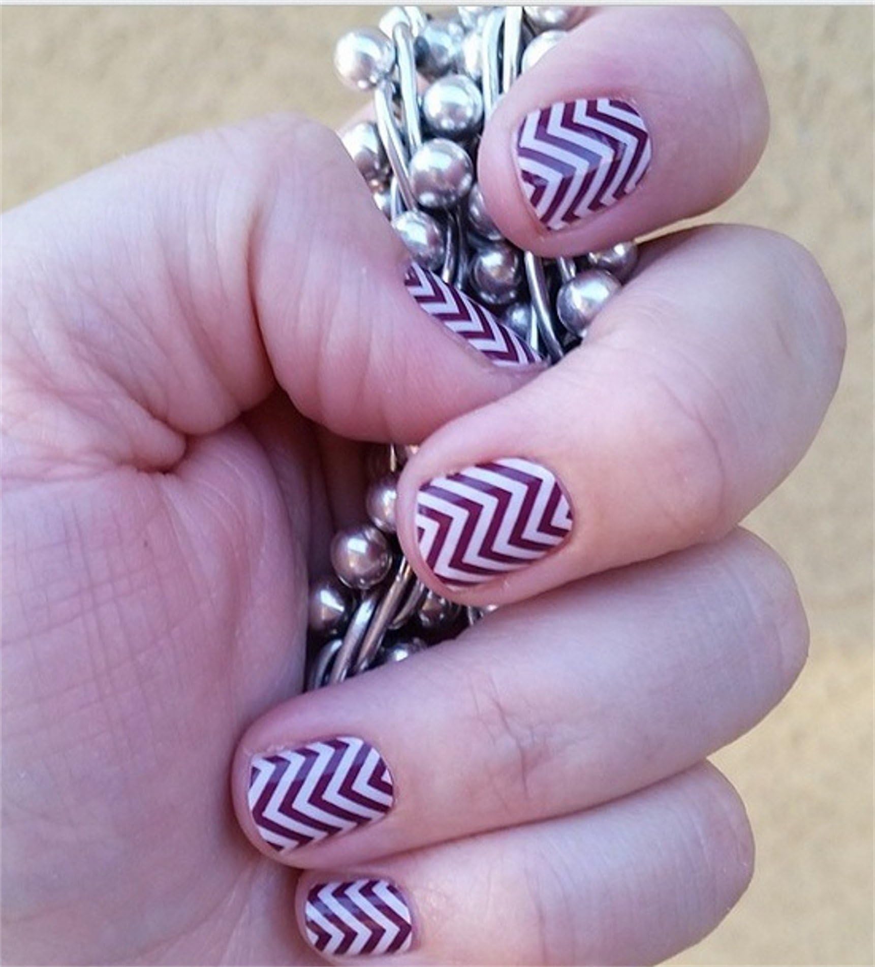 JamberryNails - Boysenberry Chevron