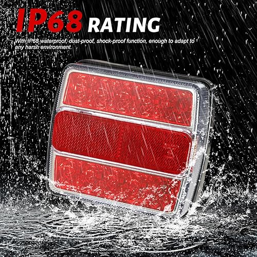 Miniatura 10 de BLACKHORSE-RACING Kit de luz LED magnética para remolque, 2 luces LED universales para remolque, luz de giro de freno de funcionamiento, IP68