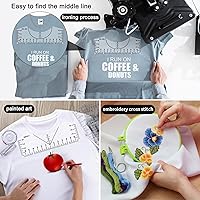 Vista 7 de Guía de regla para camisetas para alineación de vinilo, reglas para camisetas para centrar diseños, plantilla de medición de PVC, suministros