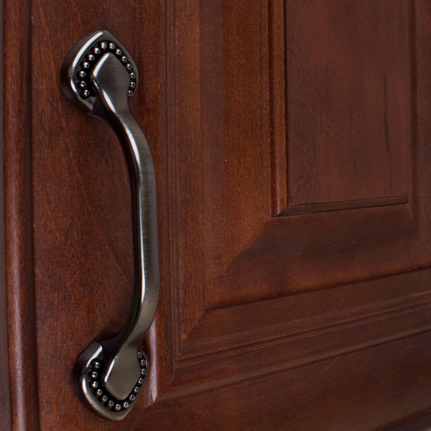 GlideRite Hardware 4354-BP-10 3" CC Beaded Spade Handle Pulls, Brushed Pewter (Pack of 10)
