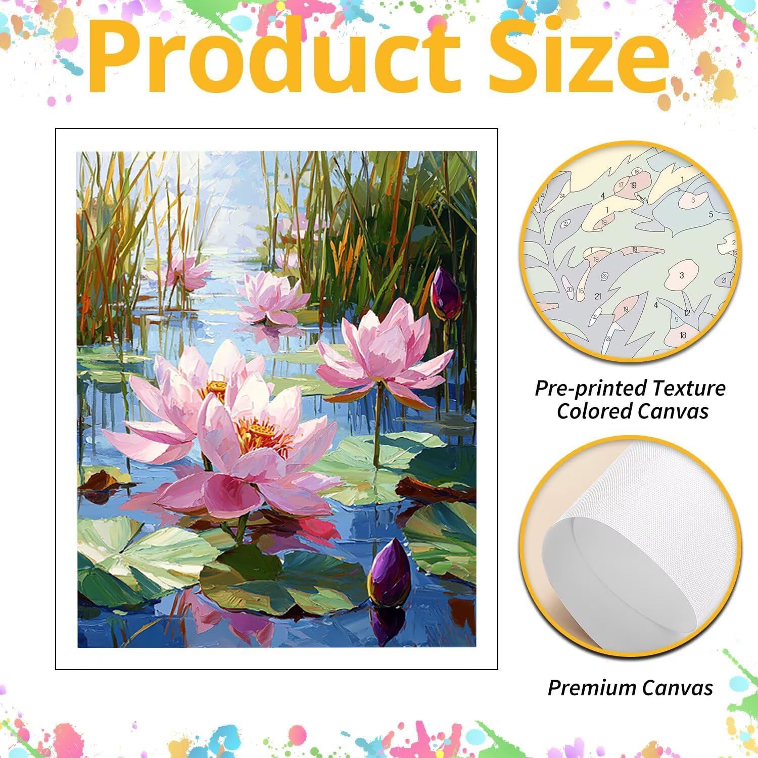 WEISHIWE Ninfea Dipingere con i Numeri per Adulti, 70x90cm a-918