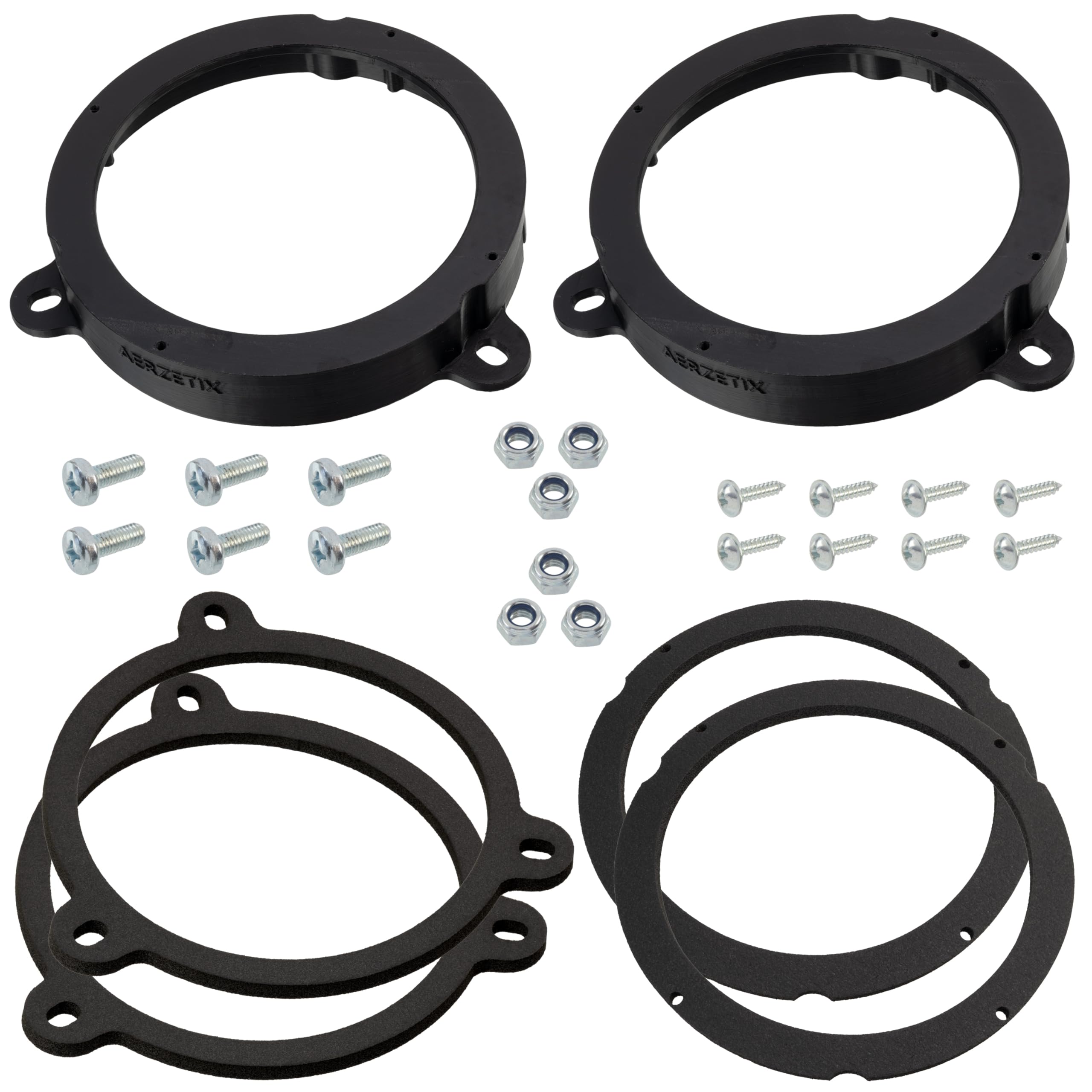 Aerzetix - Kit di 2 adattatori/supporti altoparlanti Ø130 mm | compatibili con Renault Wind E4M (porte anteriori), Mégane III, Dacia Logan Sandero (anteriore e posteriore), Sandero II (posteriore)