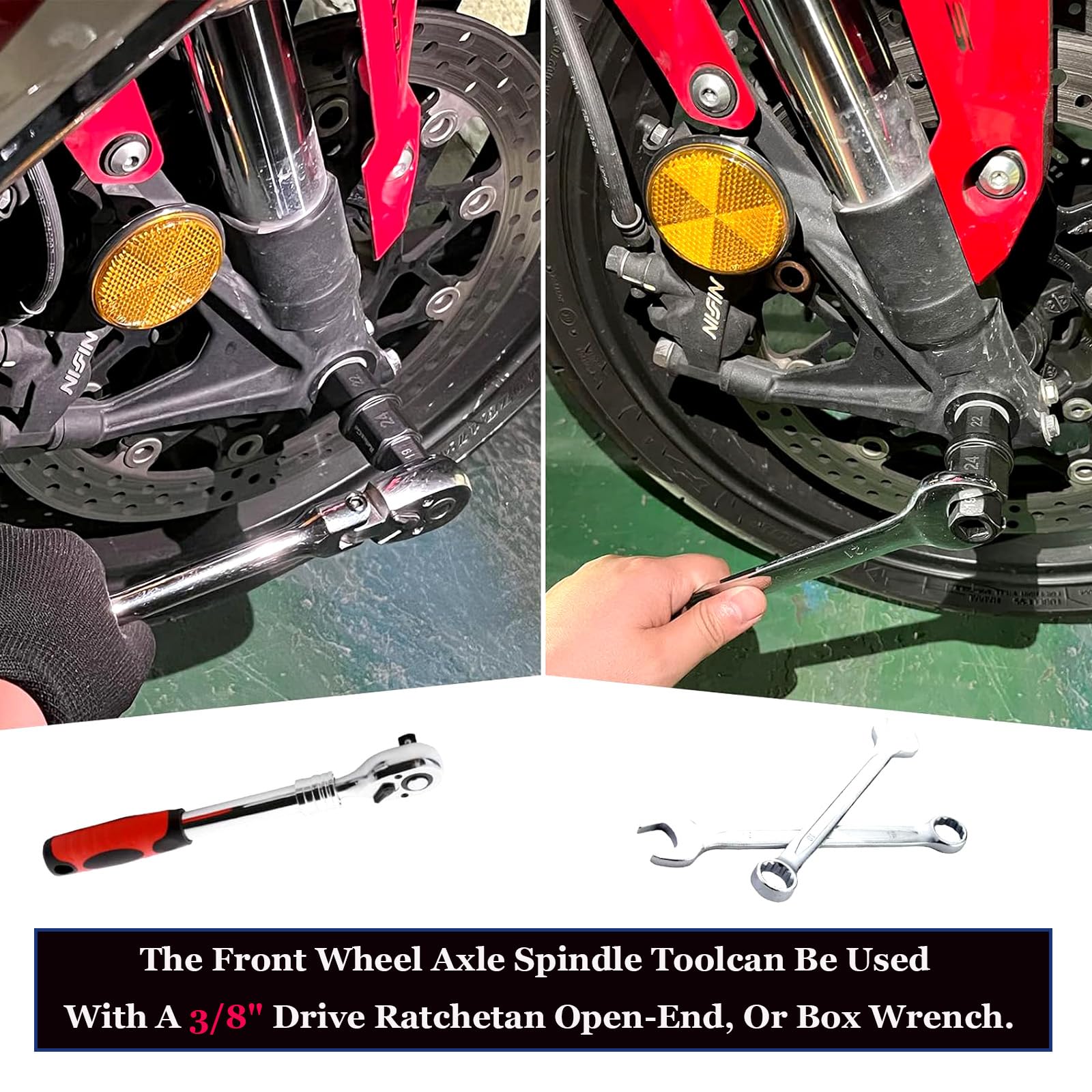 Chiave Esagonale per Ruota Moto 12/14/17/19/22/24mm 6 in 1 Strumento per ASSE Esagonale