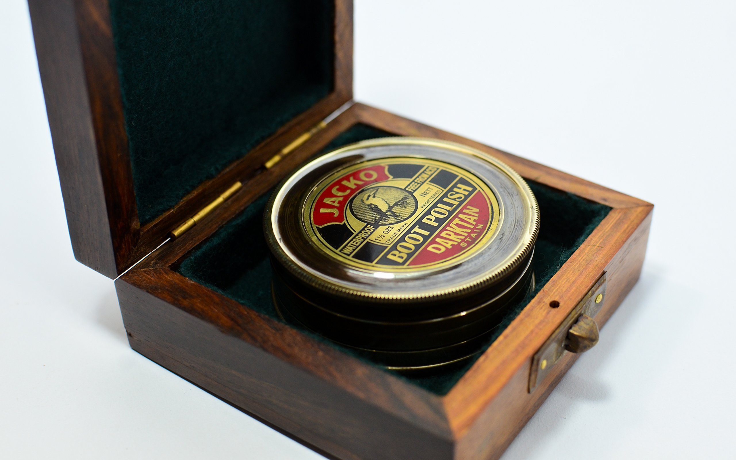 Sailor's Art Personalised Brass Boot Polish Compass Unique Gift-Home Décor Item, Camping and Travelling Equipment-image-11