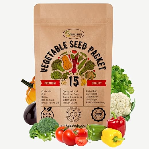 Navika Seeds 15 Pack Organic & Hybrid Vegetable